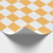 Classic visual peach checkerboard  geschenkpapier (Ecke)
