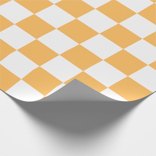 Classic visual peach checkerboard  geschenkpapier (Ecke)