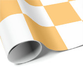 Classic visual peach checkerboard  geschenkpapier (Rolleneckpunkt)