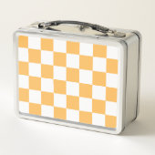 Classic visual peach checkerboard  metall brotdose (Rückseite)