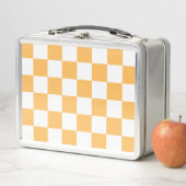 Classic visual peach checkerboard  metall brotdose (Beispiel)