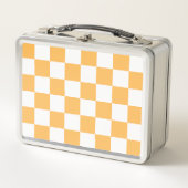 Classic visual peach checkerboard  metall brotdose (Vorderseite)