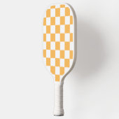 Classic visual peach checkerboard  pickleball schläger (Links)