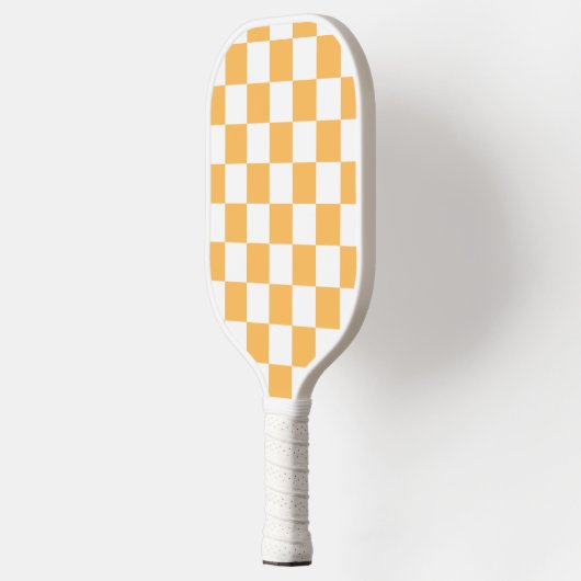 Classic visual peach checkerboard  pickleball schläger (Links)