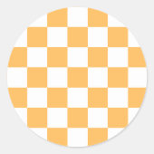 Classic visual peach checkerboard  runder aufkleber (Vorderseite)