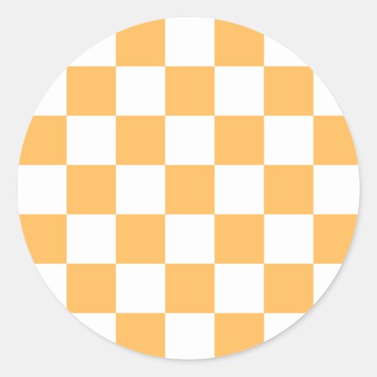Classic visual peach checkerboard  runder aufkleber (Vorderseite)