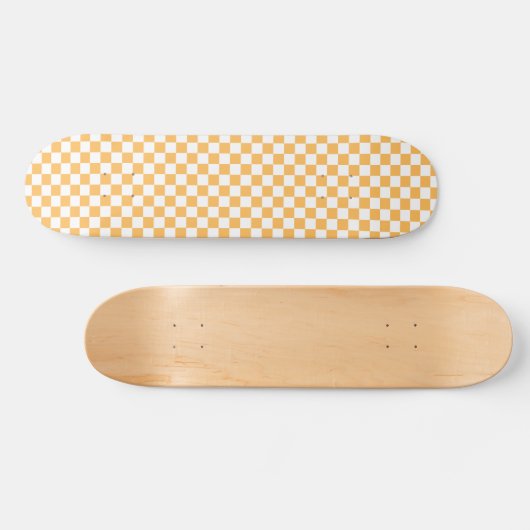 Classic visual peach checkerboard  skateboard (Horizontal)