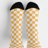 Classic visual peach checkerboard  socken (Oben)