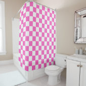 Classic visual pink checkerboard  duschvorhang (Beispiel)