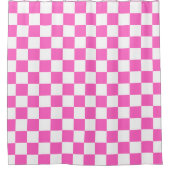 Classic visual pink checkerboard  duschvorhang (Vorderseite)