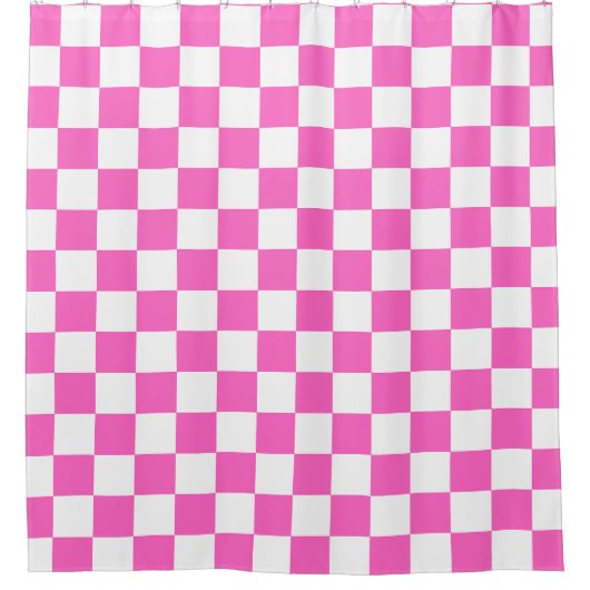 Classic visual pink checkerboard  duschvorhang (Vorderseite)