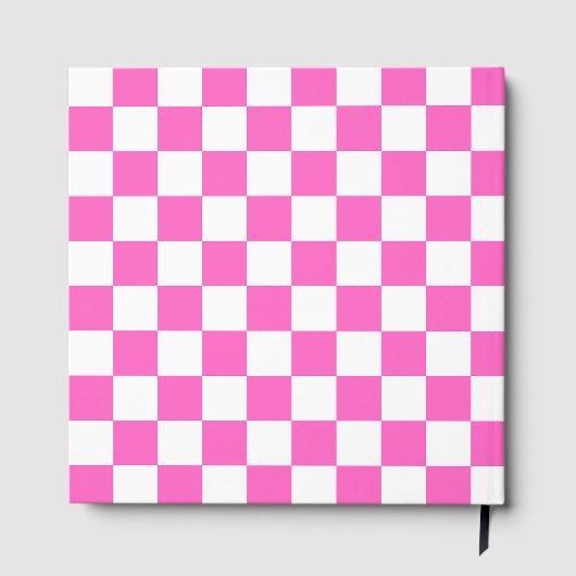Classic visual pink checkerboard  gästebuch (Rückseite)