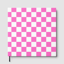 Classic visual pink checkerboard  gästebuch
