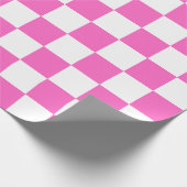 Classic visual pink checkerboard  geschenkpapier (Ecke)
