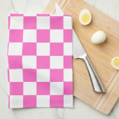 Classic visual pink checkerboard  geschirrtuch (Viertel Falte)