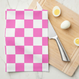 Classic visual pink checkerboard  geschirrtuch