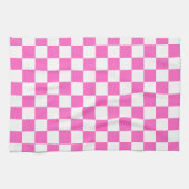 Classic visual pink checkerboard  geschirrtuch (Horizontal)