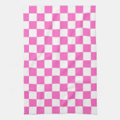 Classic visual pink checkerboard  geschirrtuch (Vertikal)