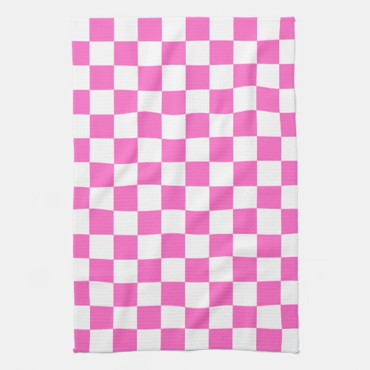 Classic visual pink checkerboard  geschirrtuch (Vertikal)