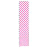 Classic visual pink checkerboard  kurzer tischläufer (Vorderseite)