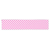 Classic visual pink checkerboard  kurzer tischläufer (Horizontal)