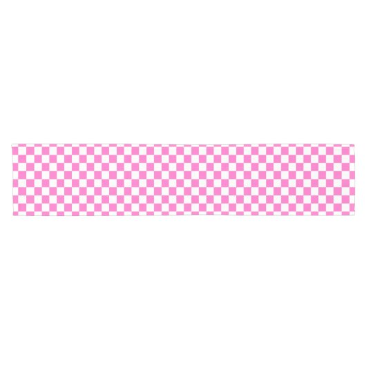Classic visual pink checkerboard  kurzer tischläufer (Horizontal)