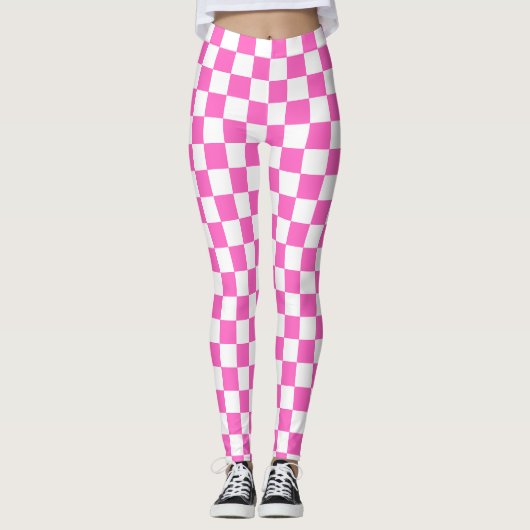 Classic visual pink checkerboard  leggings (Vorderseite)