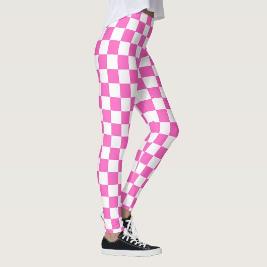 Classic visual pink checkerboard  leggings (Rechts)