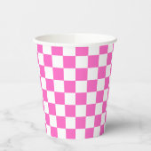 Classic visual pink checkerboard  pappbecher (Links)