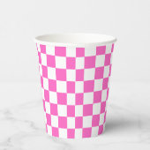 Classic visual pink checkerboard  pappbecher (Rechts)
