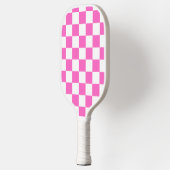 Classic visual pink checkerboard  pickleball schläger (Links)