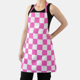 Classic visual pink checkerboard  schürze