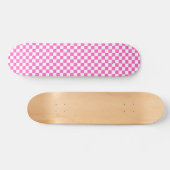 Classic visual pink checkerboard  skateboard (Horizontal)