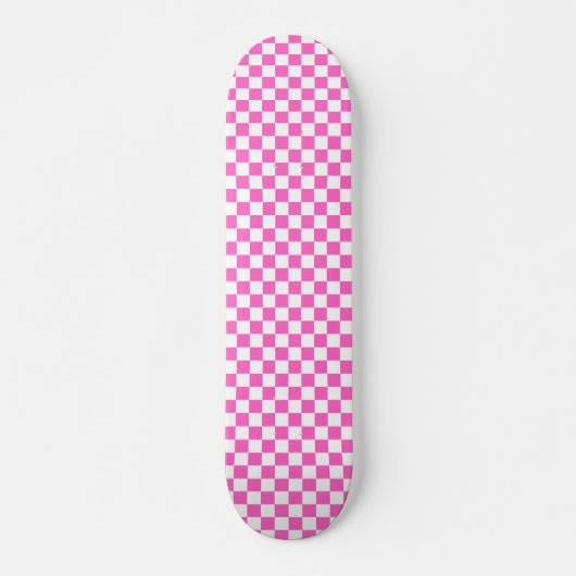 Classic visual pink checkerboard  skateboard (Vorne)