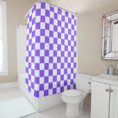 Classic visual purple checkerboard  duschvorhang (Beispiel)