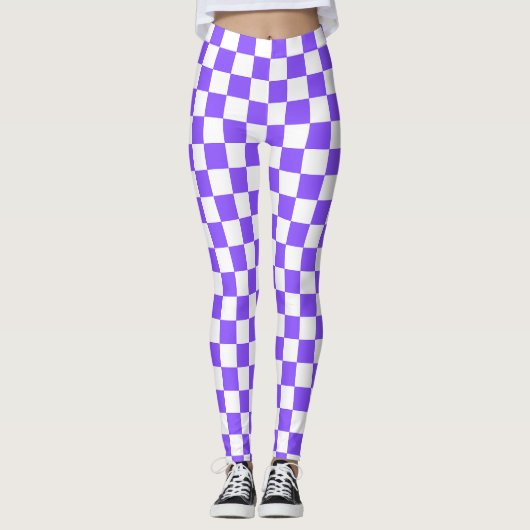 Classic visual purple checkerboard  leggings (Vorderseite)