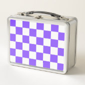 Classic visual purple checkerboard  metall brotdose (Vorderseite)