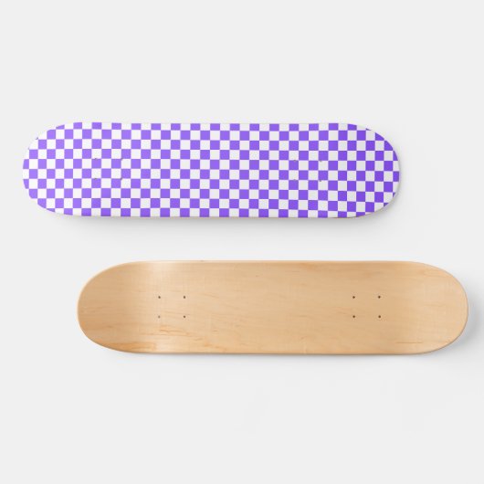 Classic visual purple checkerboard  skateboard (Horizontal)