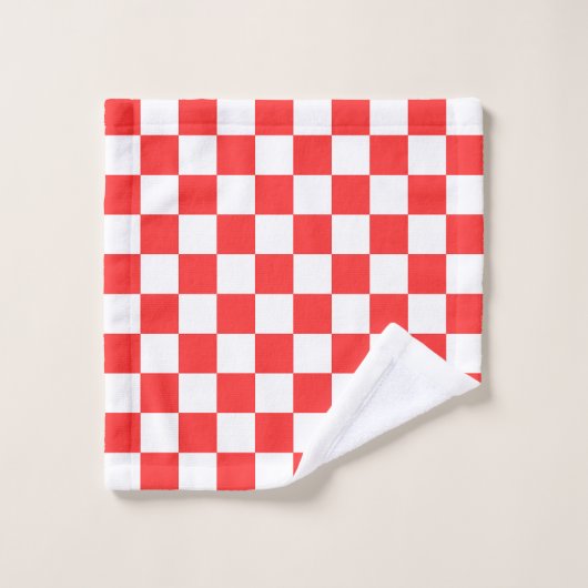 Classic visual red checkerboard  badhandtuch set (Waschlappen)