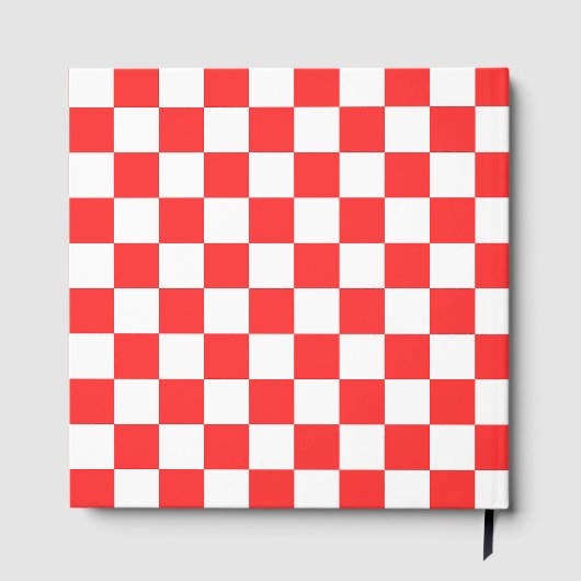 Classic visual red checkerboard  gästebuch (Rückseite)
