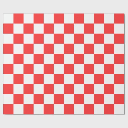 Classic visual red checkerboard  geschenkpapier (Flach)