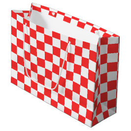 Classic visual red checkerboard  große geschenktüte