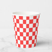 Classic visual red checkerboard  pappbecher (Rechts)