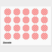 Classic visual red checkerboard  runder aufkleber (Blatt)