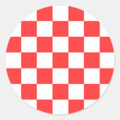 Classic visual red checkerboard  runder aufkleber (Vorderseite)