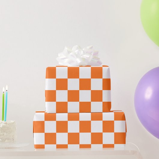 Classic visual salmon checkerboard  geschenkpapier