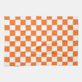 Classic visual salmon checkerboard  geschirrtuch (Horizontal)