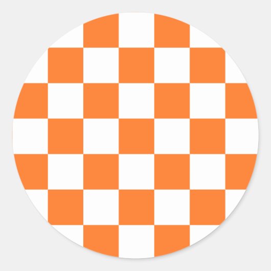 Classic visual salmon checkerboard  runder aufkleber (Vorderseite)