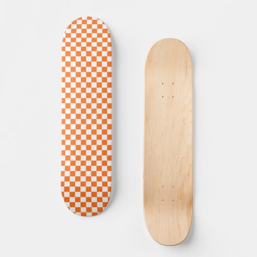 Classic visual salmon checkerboard  skateboard (Vorderseite)