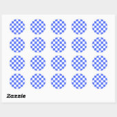 Classic visual sapphire checkerboard  runder aufkleber (Blatt)